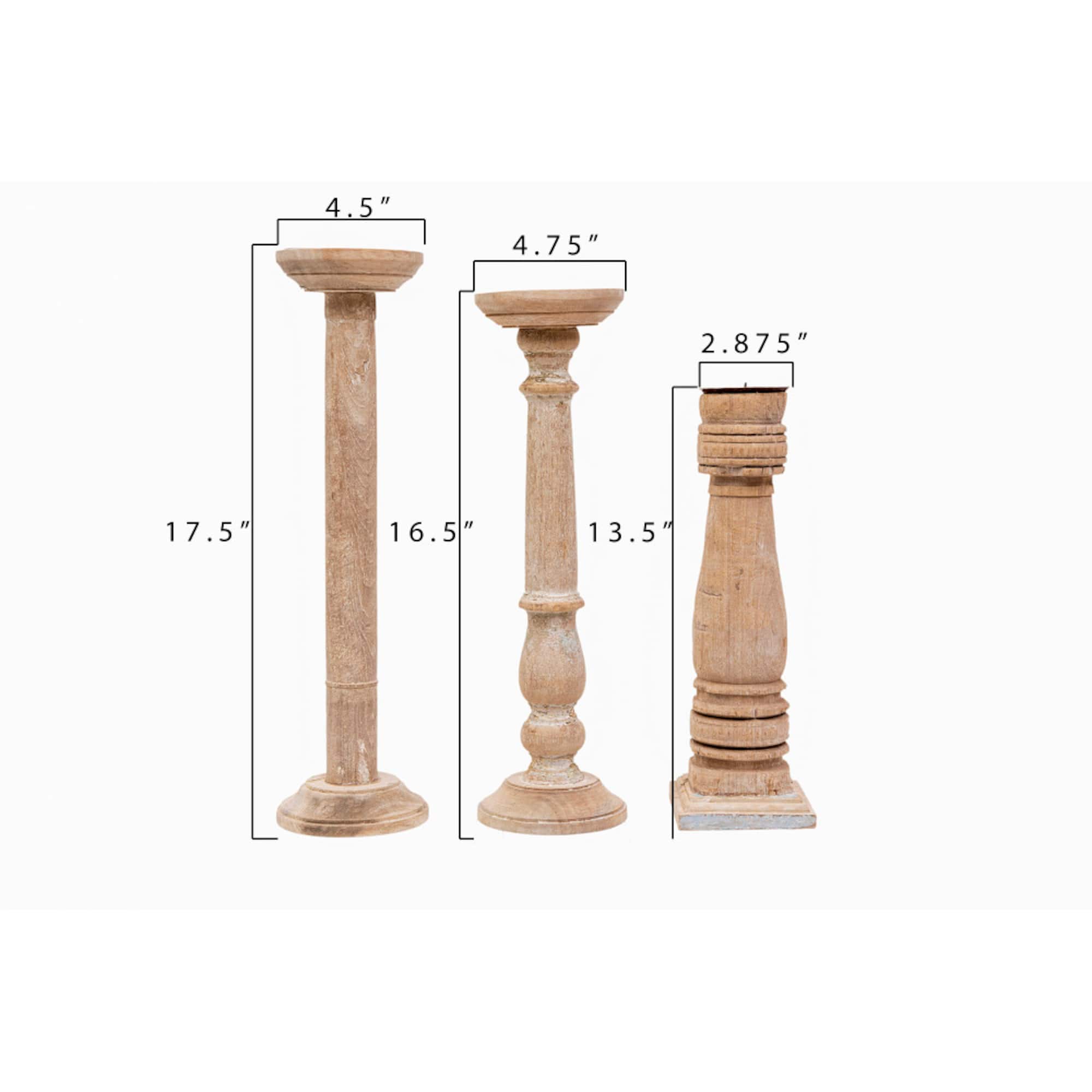 Hello Honey® Ivory Wood Candle Holders Set